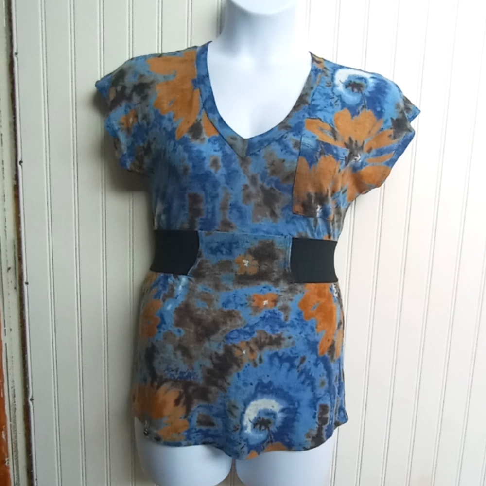 🦋Blue & Brown tie-dye tunic by American Rag🦋